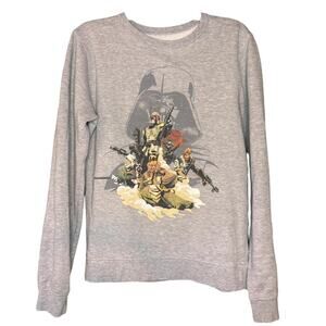 Star Wars Men's Character Graphic Crew Neck Gray Sweatshirt